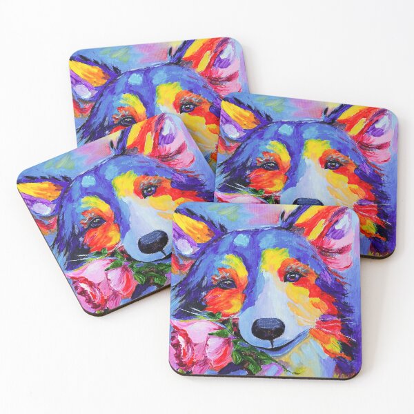 Item preview, Colorful dog with rose designed and sold by MariaWinterArt.