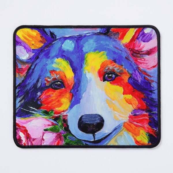 Item preview, Colorful dog with rose designed and sold by MariaWinterArt.