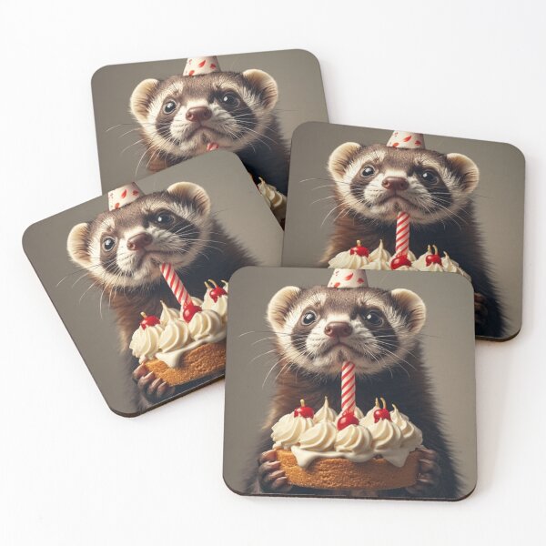 Item preview, ferret holding a cupcake designed and sold by vinniespeer.