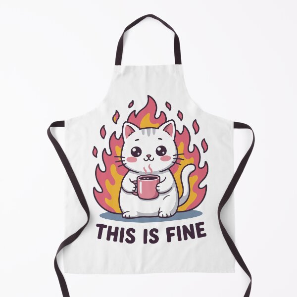 Item preview, Funny Cat This Is Fine designed and sold by DariaDoodleArt.