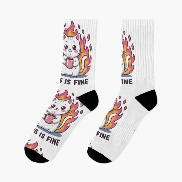 Item preview, Funny Cat This Is Fine designed and sold by DariaDoodleArt.