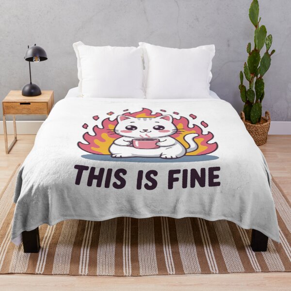 Item preview, Funny Cat This Is Fine designed and sold by DariaDoodleArt.