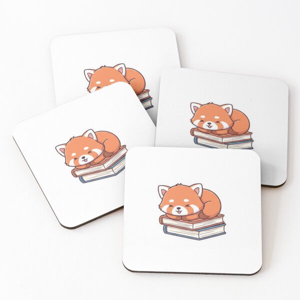 Item preview, Sleepy Red Panda on Books Sticker - Kawaii Red Panda Napping Decal designed and sold by CosmoMerchStore.