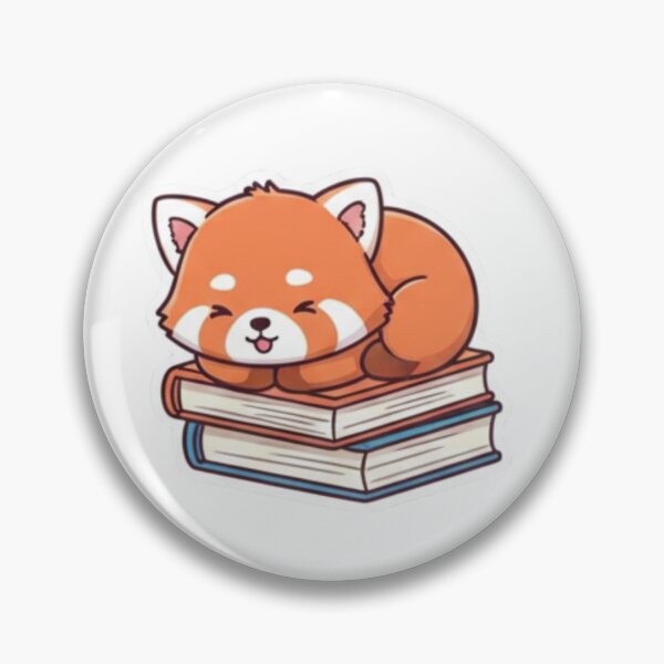 Item preview, Sleepy Red Panda on Books Sticker - Kawaii Red Panda Napping Decal designed and sold by CosmoMerchStore.
