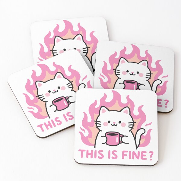 Item preview, Funny Cat This Is Fine designed and sold by DariaDoodleArt.