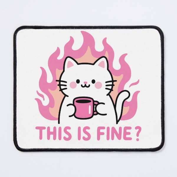 Item preview, Funny Cat This Is Fine designed and sold by DariaDoodleArt.