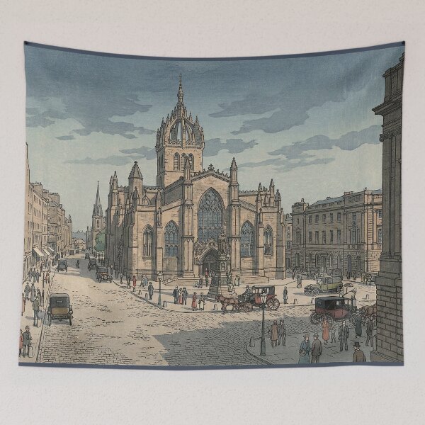 Item preview, St Giles Cathedral Japanese Woodblock Print designed and sold by Takeda-art.