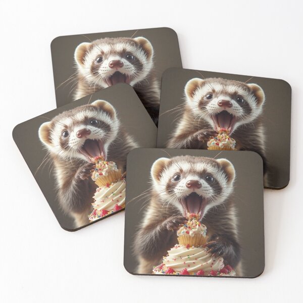 Item preview, ferret eating a cupcake designed and sold by vinniespeer.