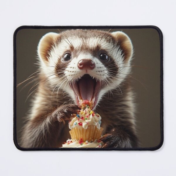 Item preview, ferret eating a cupcake designed and sold by vinniespeer.