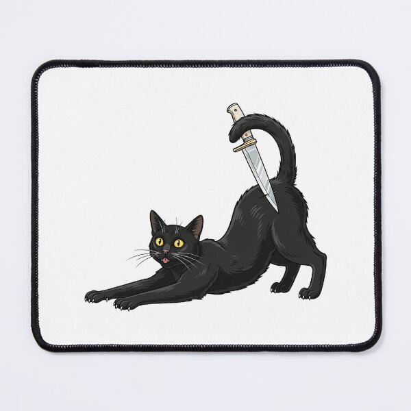 Item preview, Black Cat With Dagger Funny Assassin Feline designed and sold by TeeARTHY.