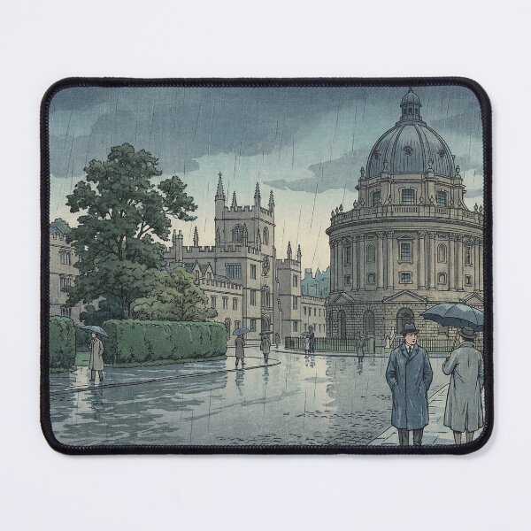 Item preview, Oxford University in Rain Japanese Woodblock Print designed and sold by Takeda-art.
