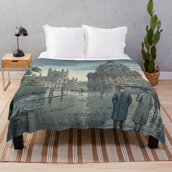 Item preview, Oxford University in Rain Japanese Woodblock Print designed and sold by Takeda-art.