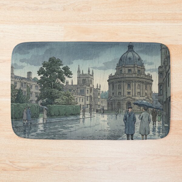 Item preview, Oxford University in Rain Japanese Woodblock Print designed and sold by Takeda-art.