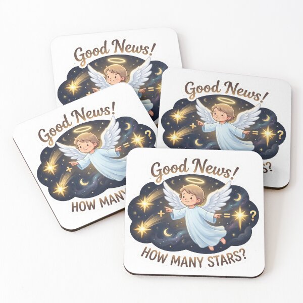 Item preview, Good News! Angel & Stars – How Many Stars Christmas Sticker for Kids 4-8 designed and sold by MiracleDroplet.
