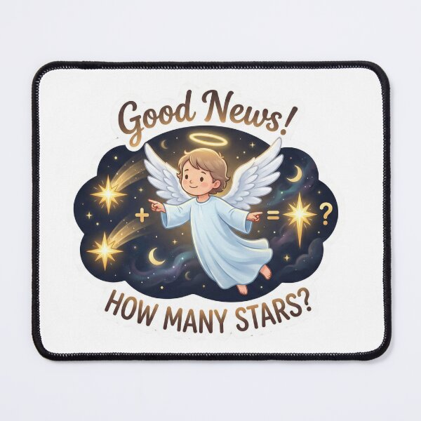 Item preview, Good News! Angel & Stars – How Many Stars Christmas Sticker for Kids 4-8 designed and sold by MiracleDroplet.