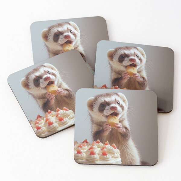 Item preview, ferret eating cake designed and sold by vinniespeer.