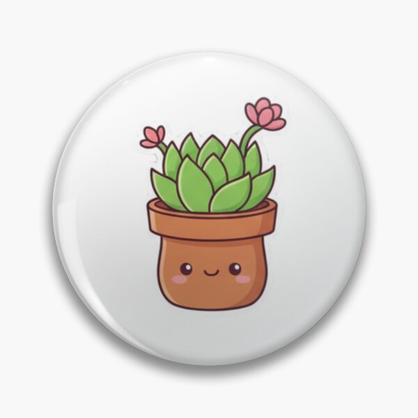 Artikelvorschau, Niedlicher Sukkulenten-Aufkleber – Kawaii-Topfpflanze mit rosa Blüten entworfen und verkauft von CosmoMerchStore.