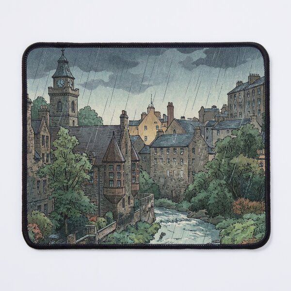 Item preview, Rainy Day at Dean Village Japanese Woodblock Print designed and sold by Takeda-art.