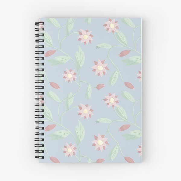 Item preview, Pink trailing florals pale blue bacground designed and sold by marinettesshop.
