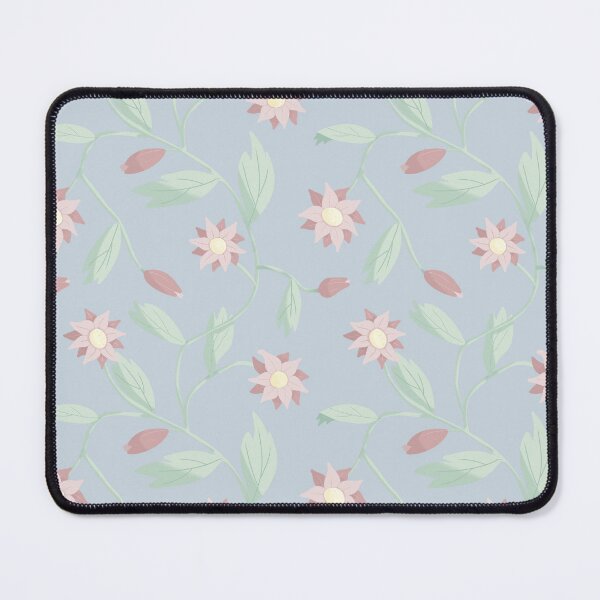 Item preview, Pink trailing florals pale blue bacground designed and sold by marinettesshop.