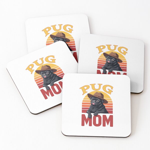Item preview, Pug Mom Cowboy Hat Retro Sunset Dog designed and sold by TeeARTHY.