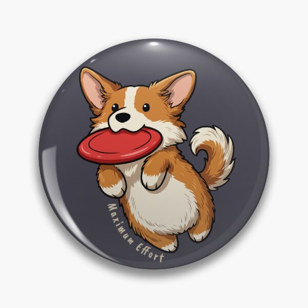 Item preview, Maximum Effort - Funny Corgi Frisbee Jump designed and sold by Tiny-roar-studio.