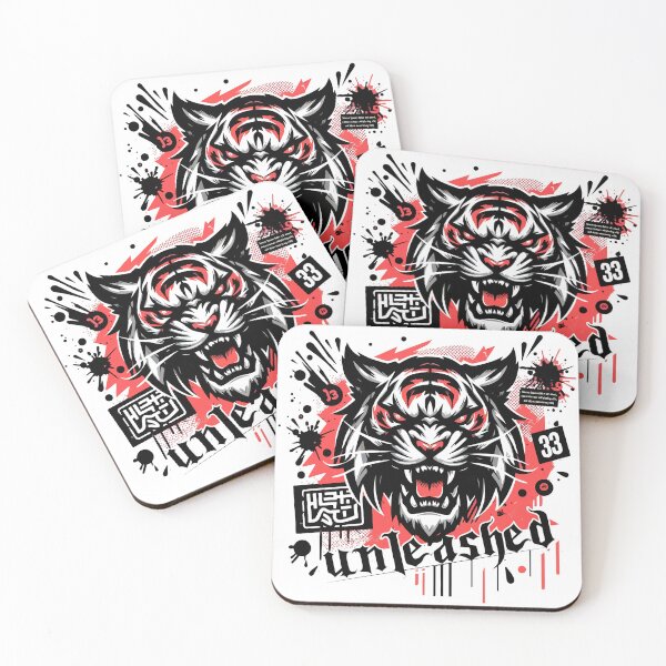 Item preview, unleashed Tiger Grunge Art - Lucky Number 13 & 33 Red Splatter designed and sold by Design-Pro-21.