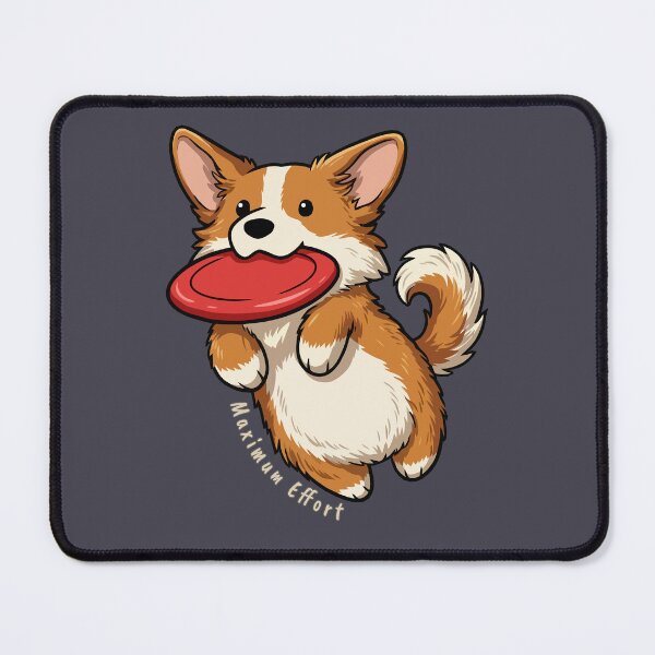 Item preview, Maximum Effort - Funny Corgi Frisbee Jump designed and sold by Tiny-roar-studio.