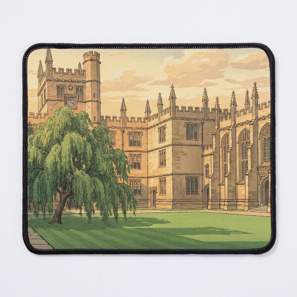Item preview, Courtyard at Oxford University Japanese Woodblock Print designed and sold by Takeda-art.