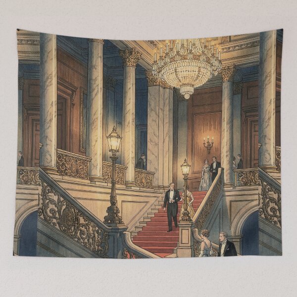 Item preview, Grand Staircase at Theater Japanese Woodblock Print designed and sold by Takeda-art.
