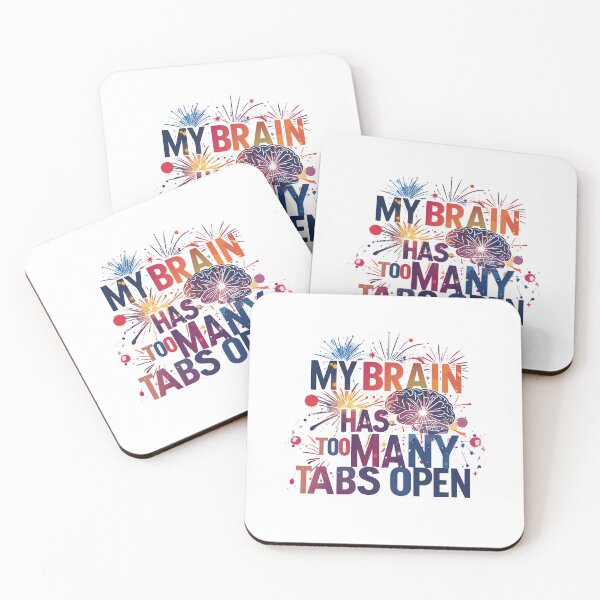 Item preview, ​My Brain Has Too Many Tabs Open T-Shirt | Funny WFH ADHD Gift designed and sold by SylwiaPrint.