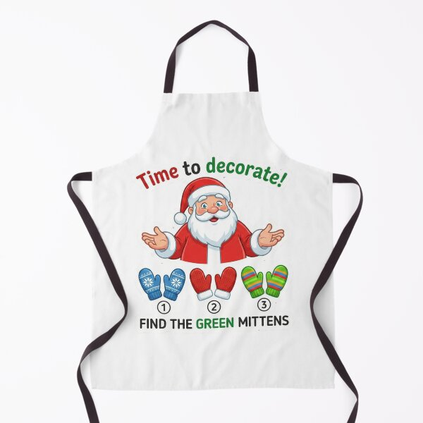 Item preview, Готовый листинг №21 (Санта и варежки — огонь!) Title: Time to Decorate! – Find the Green Mittens Santa Christmas Sticker Kids 4-8 designed and sold by MiracleDroplet.