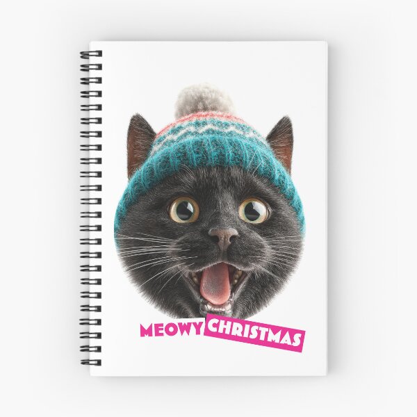 Item preview, Meowy Christmas Cat head with winter hat designed and sold by MandarinaStudio.