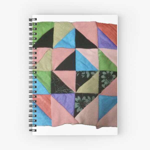Item preview, Triangle Mosaic Abstract Pattern block, quilt, hand made fabric scarf on white background, checker Patchwork Pattern sewn by hand from scraps of fabric designed and sold by pipikijung.