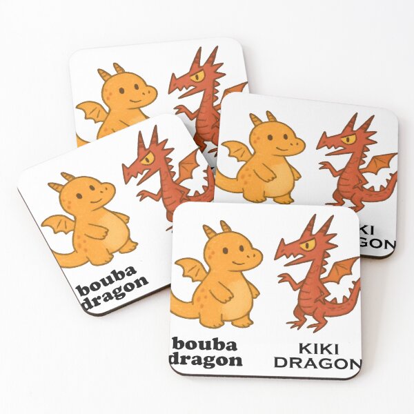 Item preview, Bouba Dragon & Kiki Dragon – Cute Fantasy Dragons, Sound Symbolism, Linguistics & Cognitive Science Nerd Humor, Contrast Pair Bouba Kiki Effect designed and sold by Nerd Romance Café.