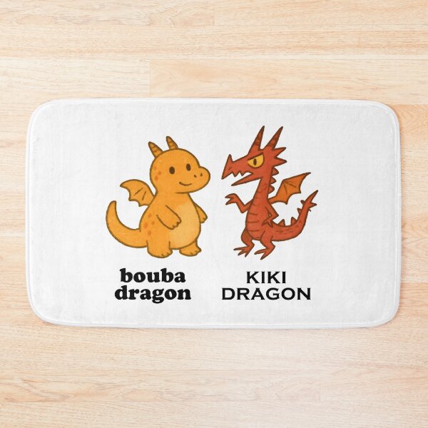 Item preview, Bouba Dragon & Kiki Dragon – Cute Fantasy Dragons, Sound Symbolism, Linguistics & Cognitive Science Nerd Humor, Contrast Pair Bouba Kiki Effect designed and sold by Nerd Romance Café.