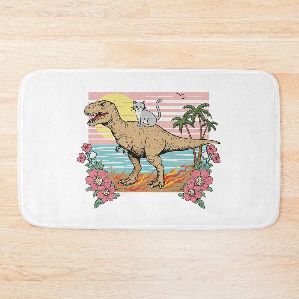 Item preview, T-Rex Tropical  cat Adventure Retro Sunset Beach designed and sold by TeeARTHY.