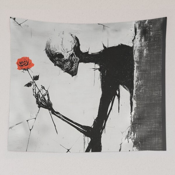 Item preview, Slender Demon Offering Red Rose Cracked Wall designed and sold by Shoot-The-Moon.