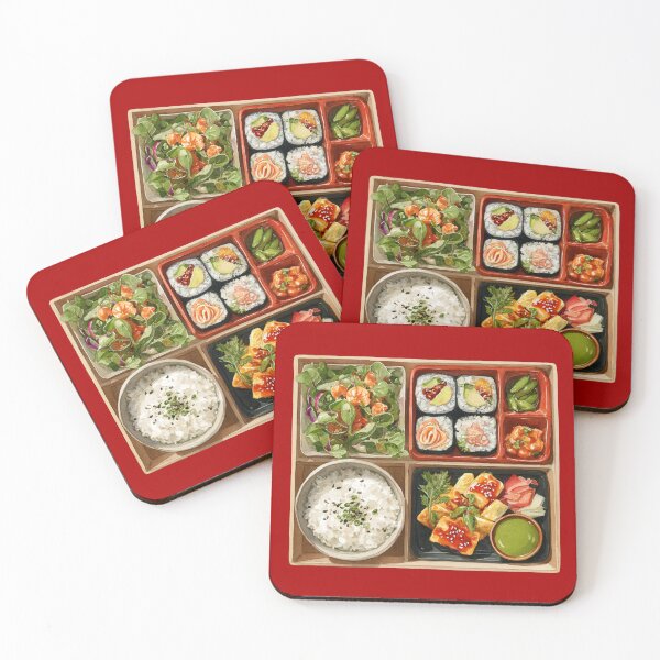 Item preview, Japanese Bento Box With Sushi, Omelette, Veggies, and Rice designed and sold by Violet Peonies.