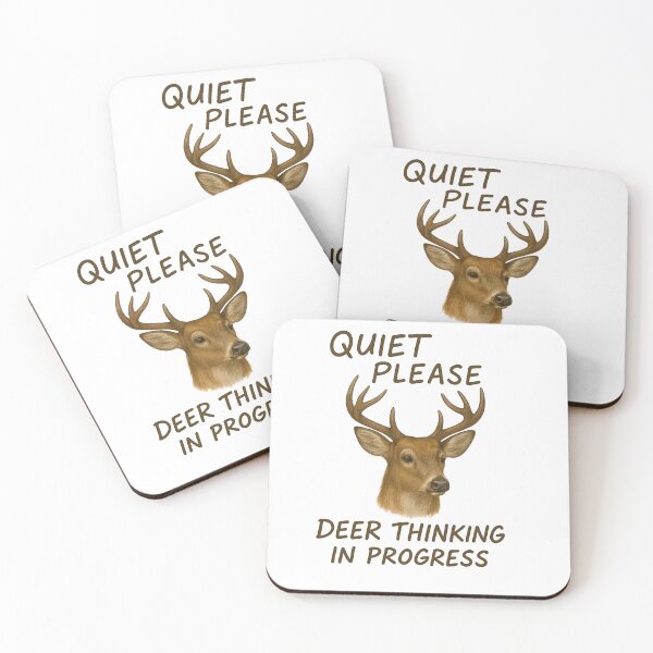 Item preview, Quiet Please – Deer Thinking in Progress | Realistic Deer Illustration designed and sold by Eric’s Creative Corner.