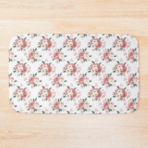 Item preview, The image shows a seamless pattern featuring pink and white peony flowers with green leaves on a clear white background, giving an elegant and delicate design. designed and sold by rujlaphusstudio.