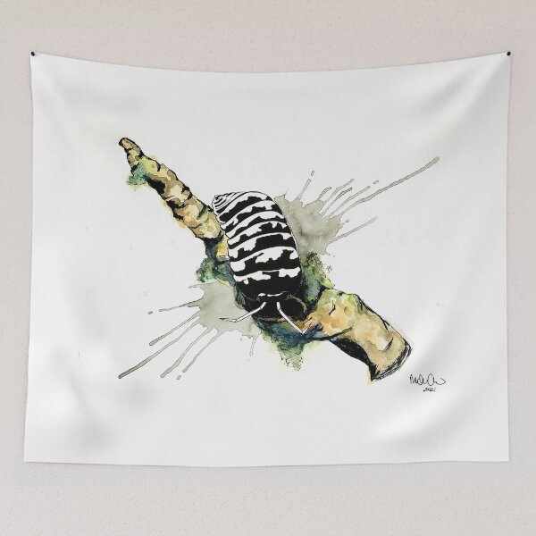 Item preview, Armadillidium Maculatum "Zebra" Isopod Watercolor designed and sold by Gyngr-art.