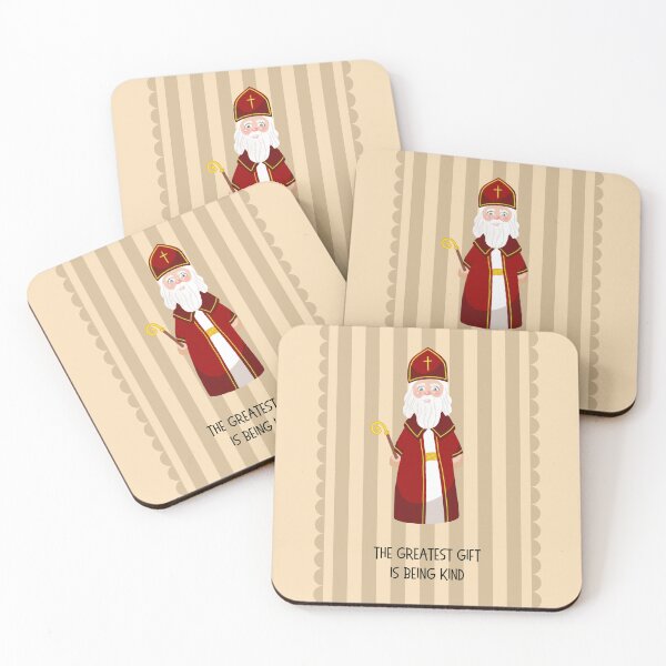 Item preview, St Nicholas - The Greatest Gift Christmas card print sticker  designed and sold by Little Paper Palace.