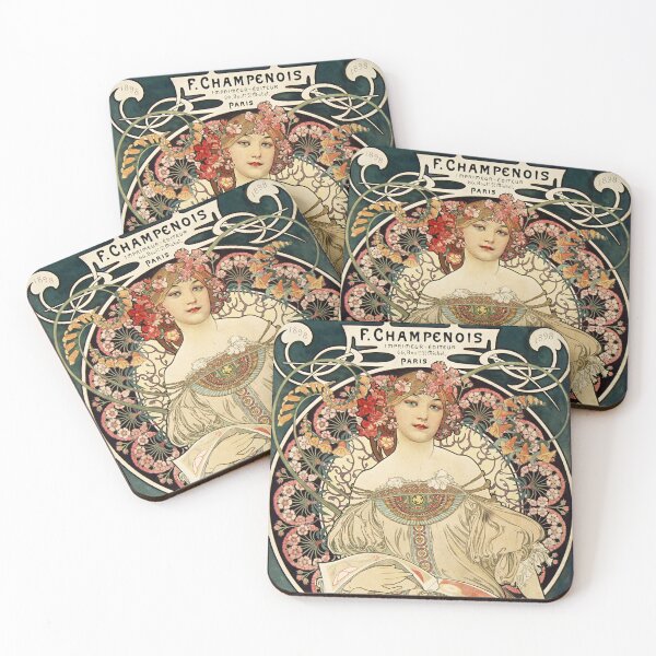 Item preview, F. Champenois by Alphonse Mucha - Art Nouveau Decorative Collection designed and sold by ThanksForToday.