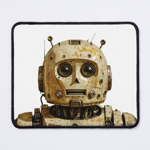 Item preview, Weathered Vintage Robot Head - Retro Sci-Fi Android designed and sold by LostFutureFactory.
