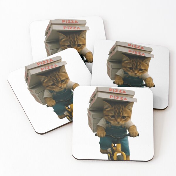 Item preview, Cat Delivering Pizza designed and sold by Tik Cats.
