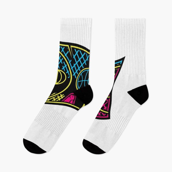 Item preview, Basketball Street Art Flag – Neon Geometric Hoop Design designed and sold by Dzblack.