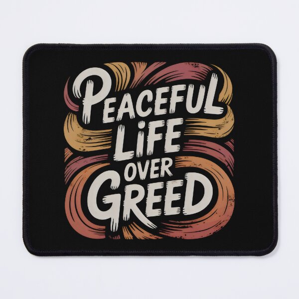 Item preview, Peaceful Life Over Greed Abstract Brushstroke Moral Message Design designed and sold by SplashTastic.