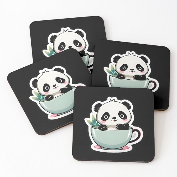 Item preview, Kawaii Panda Art – Cute Teacup Sticker designed and sold by Mad Giggle.