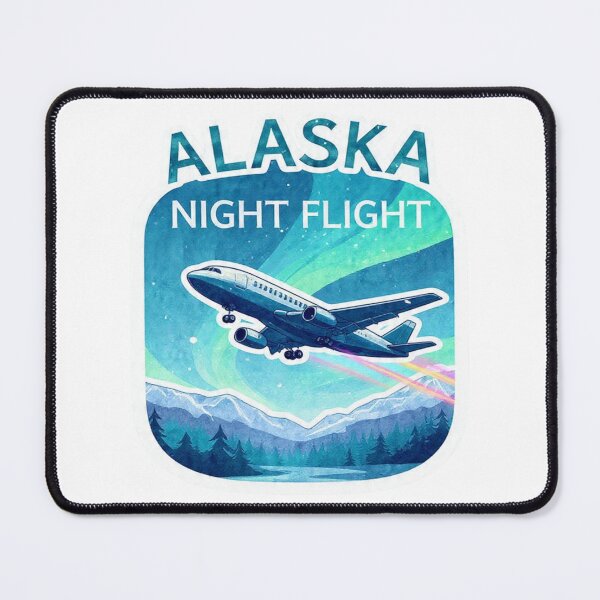 Item preview, Alaska Night Flight Aurora Airplane Sticker designed and sold by Gscode.
